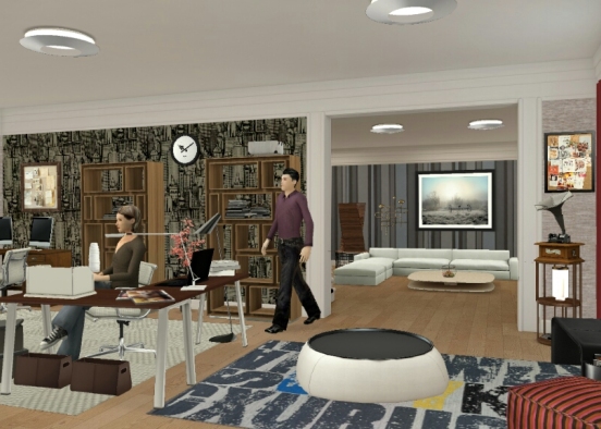 Ell Home office Design Rendering