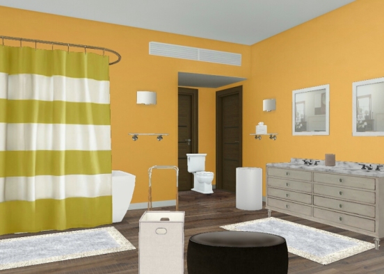 Yellow bathroom Design Rendering