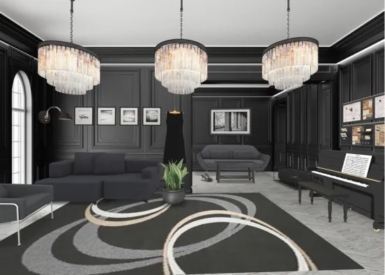 # nice black living room Renderização de Design