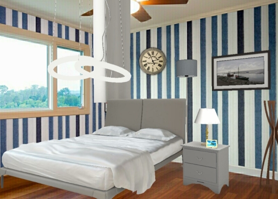 A modern bedroom Design Rendering