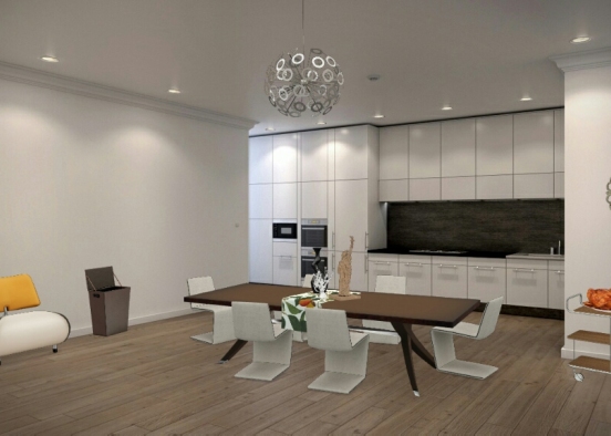 Sala de jantar moderna Design Rendering