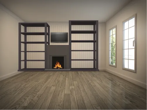 Fireplace wall elevation