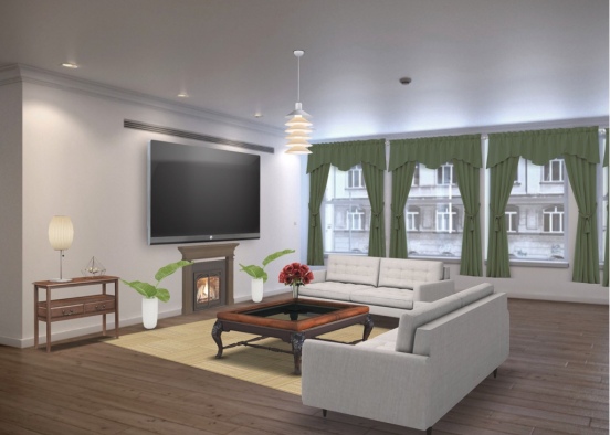 Sweet Living Room Design Rendering