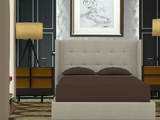 Luxurious hotel bedroom Design Rendering
