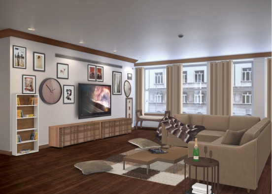 Apartment sittingroom Design Rendering