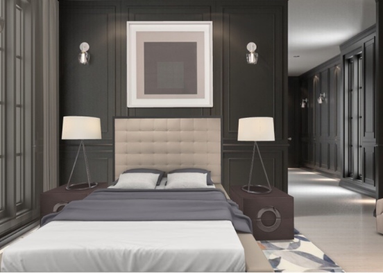 Modern Chic Bedroom Design Rendering