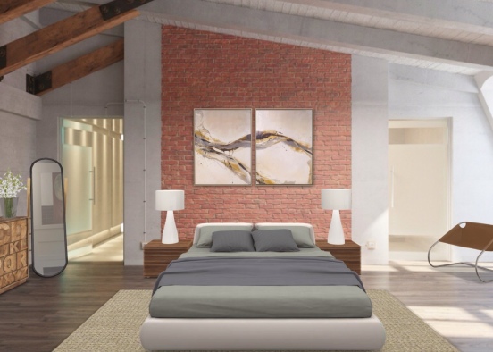 Urban bedroom Design Rendering