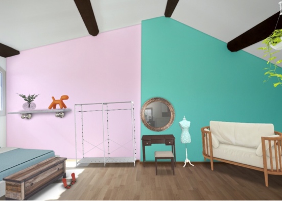 Colorful Designer Room Design Rendering