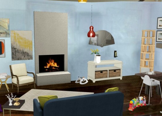 Living room ( after) Design Rendering