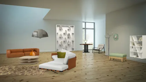 White book shelves