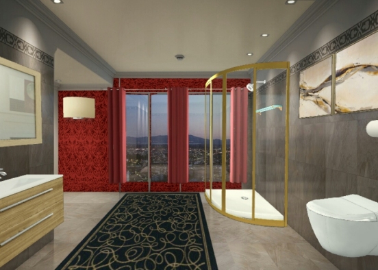 Royal modern bathroom Design Rendering