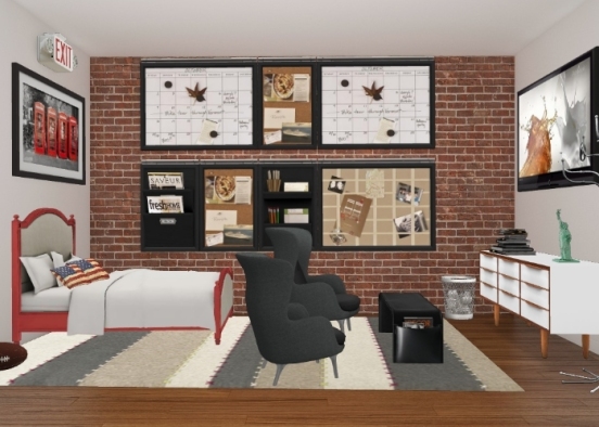 Redblack bedroom 💥🖤 Design Rendering