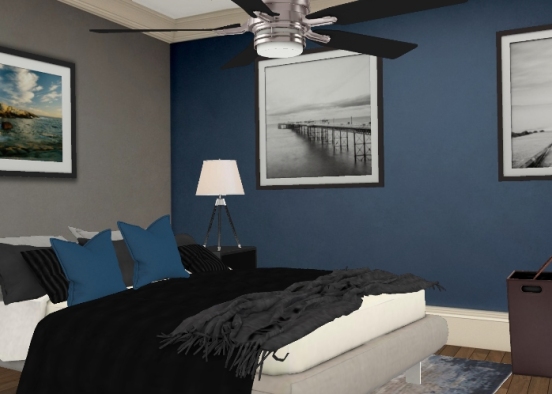 Man's  bedroom Design Rendering