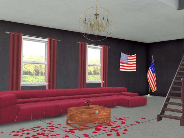 A Basement of American Love ❤️ in red 