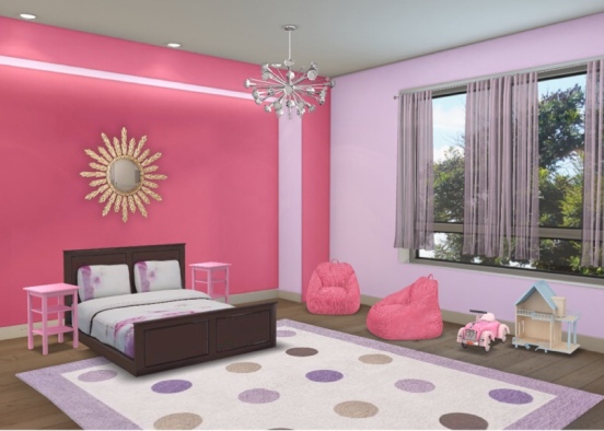 my little sisters room (she was the client)  Design Rendering