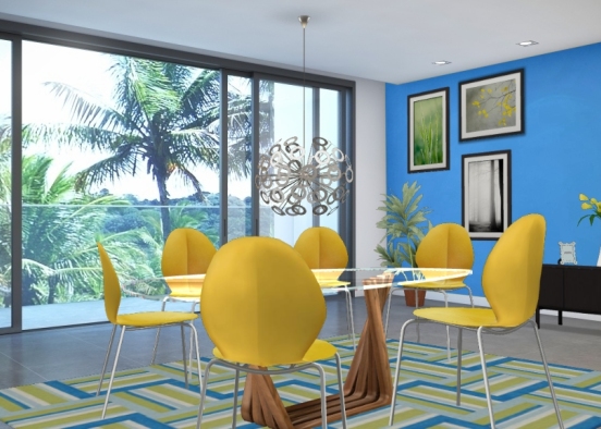 Colorful dining room Design Rendering