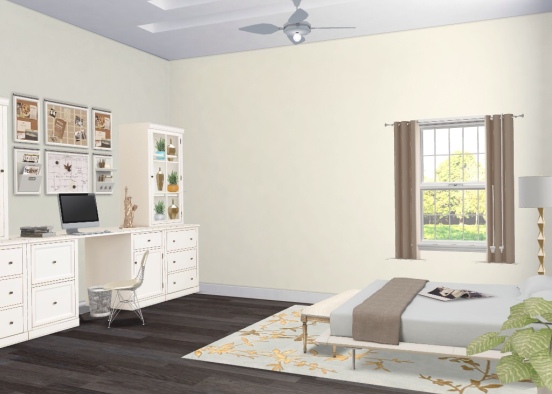 Gold bedroom Design Rendering
