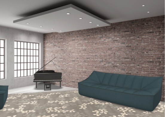 cozy piano room Design Rendering