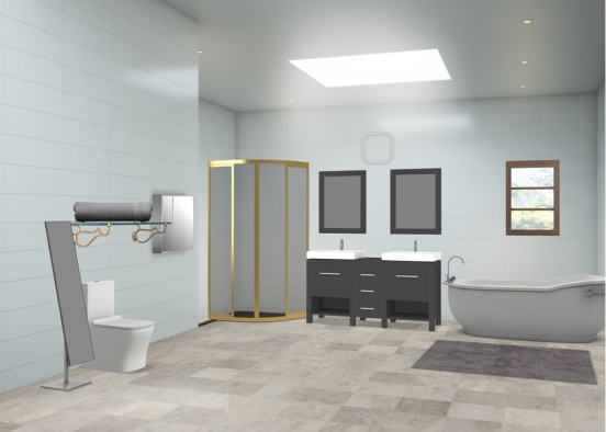 moderd luxurious bathroom  Design Rendering