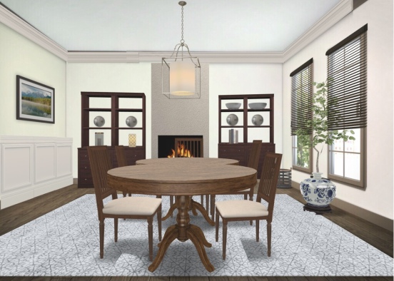 Was a den, now a dining room. Design Rendering