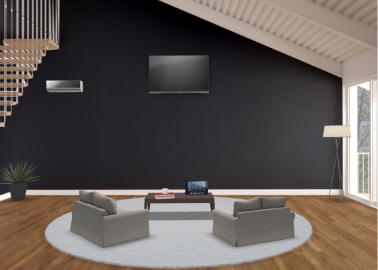 Simple but cozy living area Design Rendering