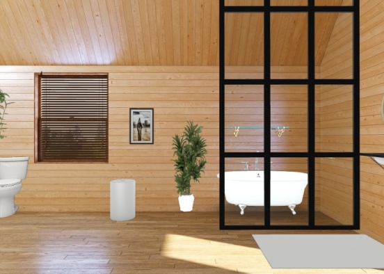 Salle de bain dans un chalet Design Rendering