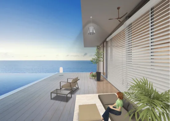 Modern Deck-Ocean View Design Rendering