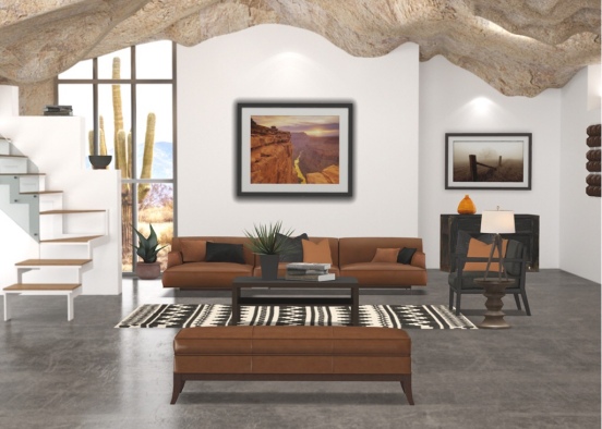 Arizona Style Living room.   Design Rendering
