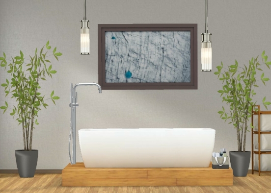 Simple cozy bath Design Rendering