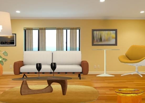 Yellow livingroom Design Rendering