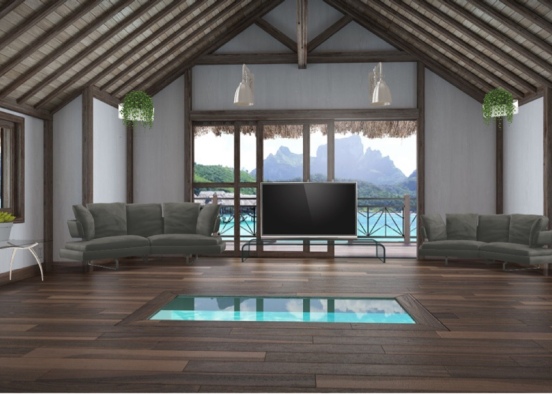 Bora Bora living room Design Rendering