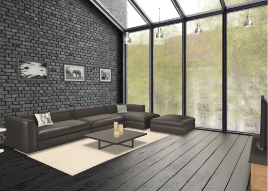 the gloomy living room Design Rendering