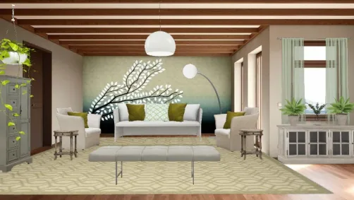 Sala verde e branco