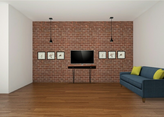 Brick wall sitkamer Design Rendering