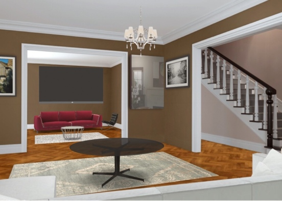 family living room  Design Rendering