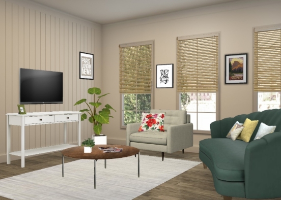 Bright living room Design Rendering