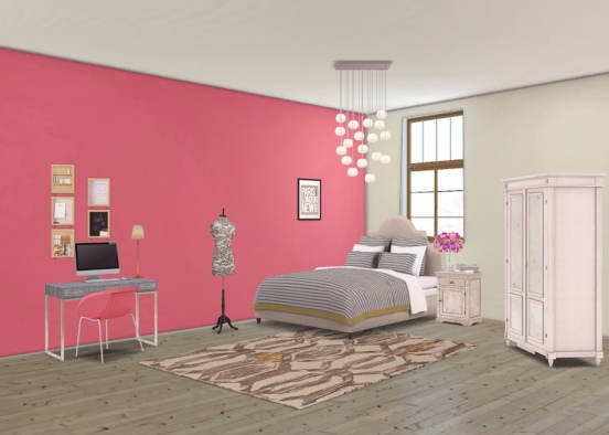 A teens new bedroom Design Rendering