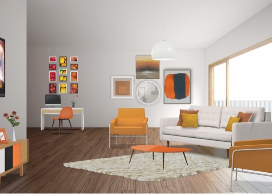 Orange Lounge Design Rendering