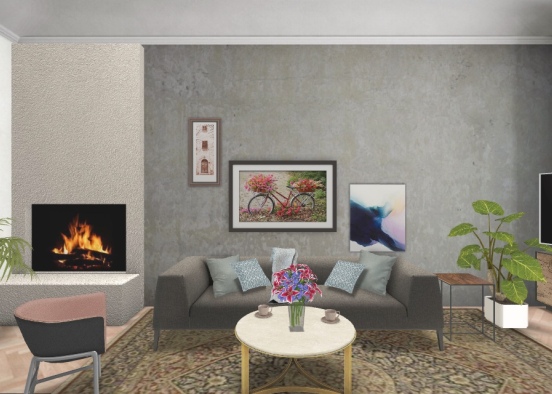 a living room  Design Rendering