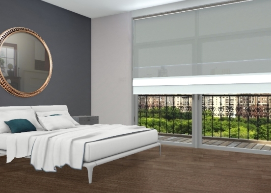 Loft apartment bedroom Design Rendering