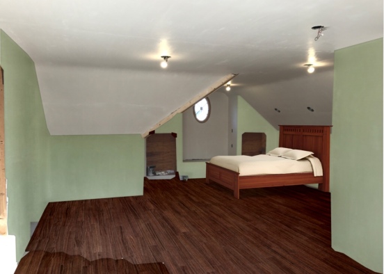 Penthouse bed side green and floor bed Design Rendering