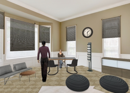 It's a modern, confortable Office. Design Rendering