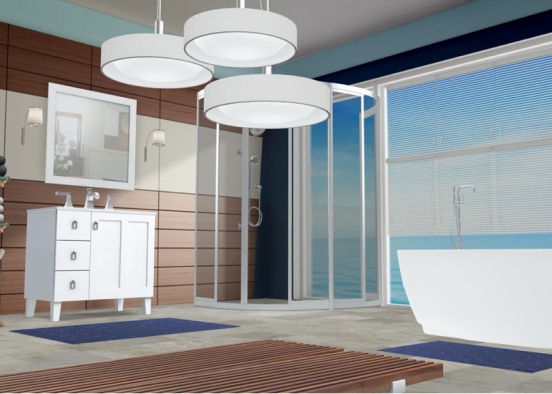 Beach Bathroom  Design Rendering