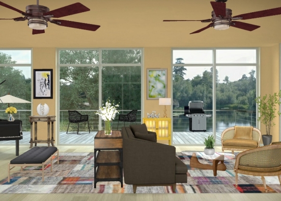 Lakeview Living Room Design Rendering