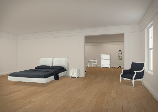 Navy blue bedroom  Design Rendering