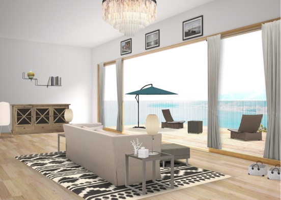 Beach front livingroom Design Rendering