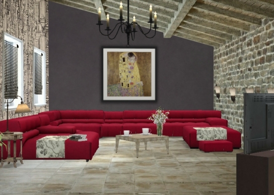 Living room, gothic den  Design Rendering