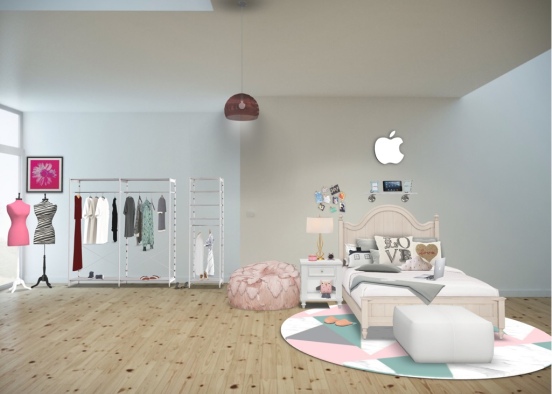 cute teenage girls bedroom  Design Rendering