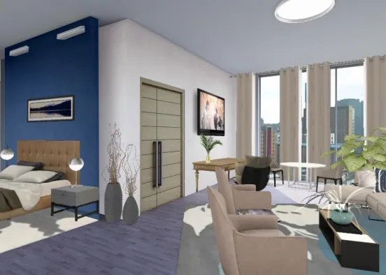 Calming blue suite Design Rendering