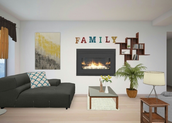 Nice colorful living room Design Rendering